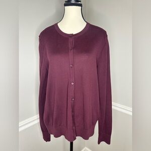 Ann Taylor Rich Burgundy Cardigan